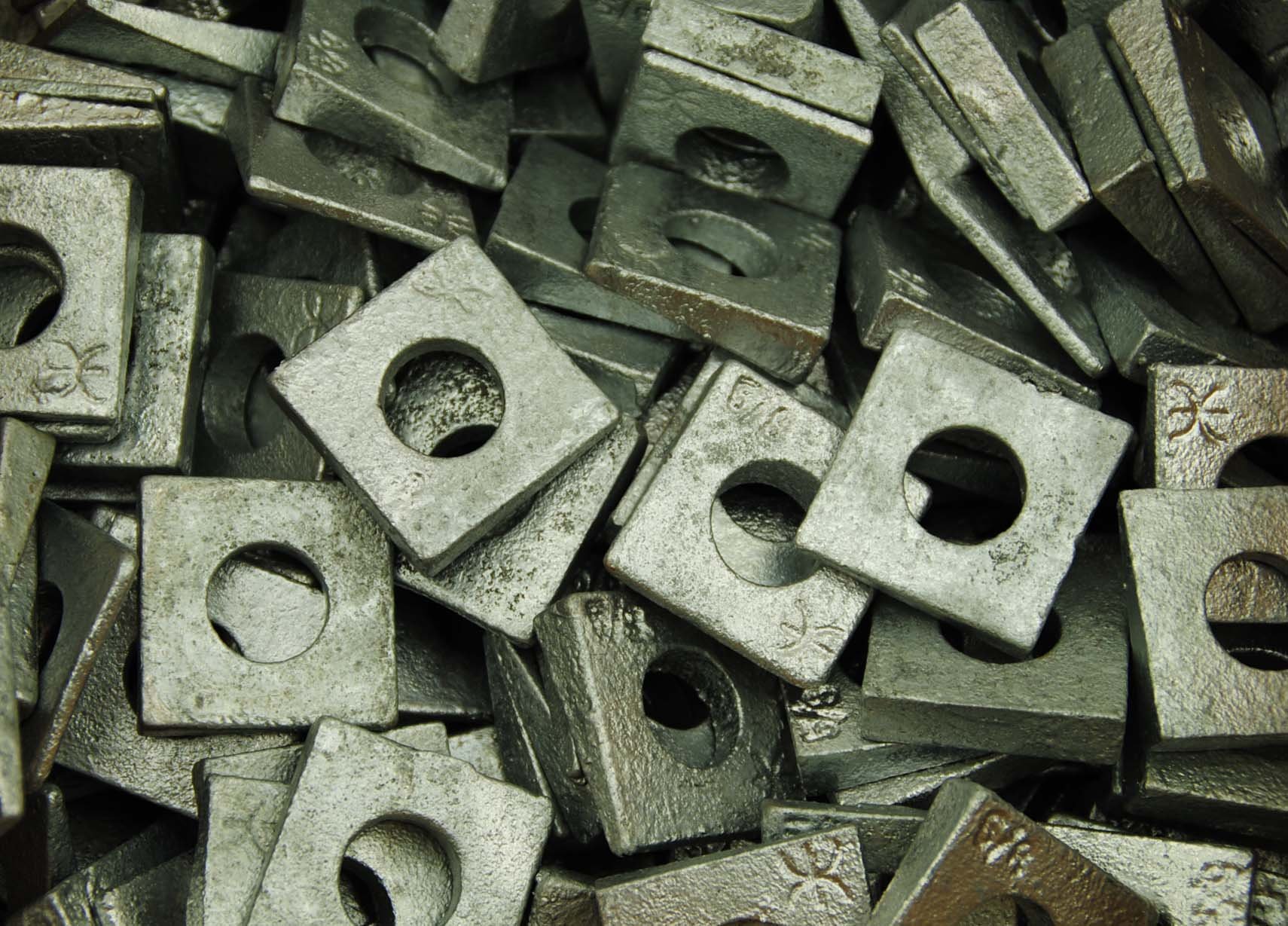 (50) Galvanized Malleable 5/8 Square Bevel Washers I-Beam Flange Wedge