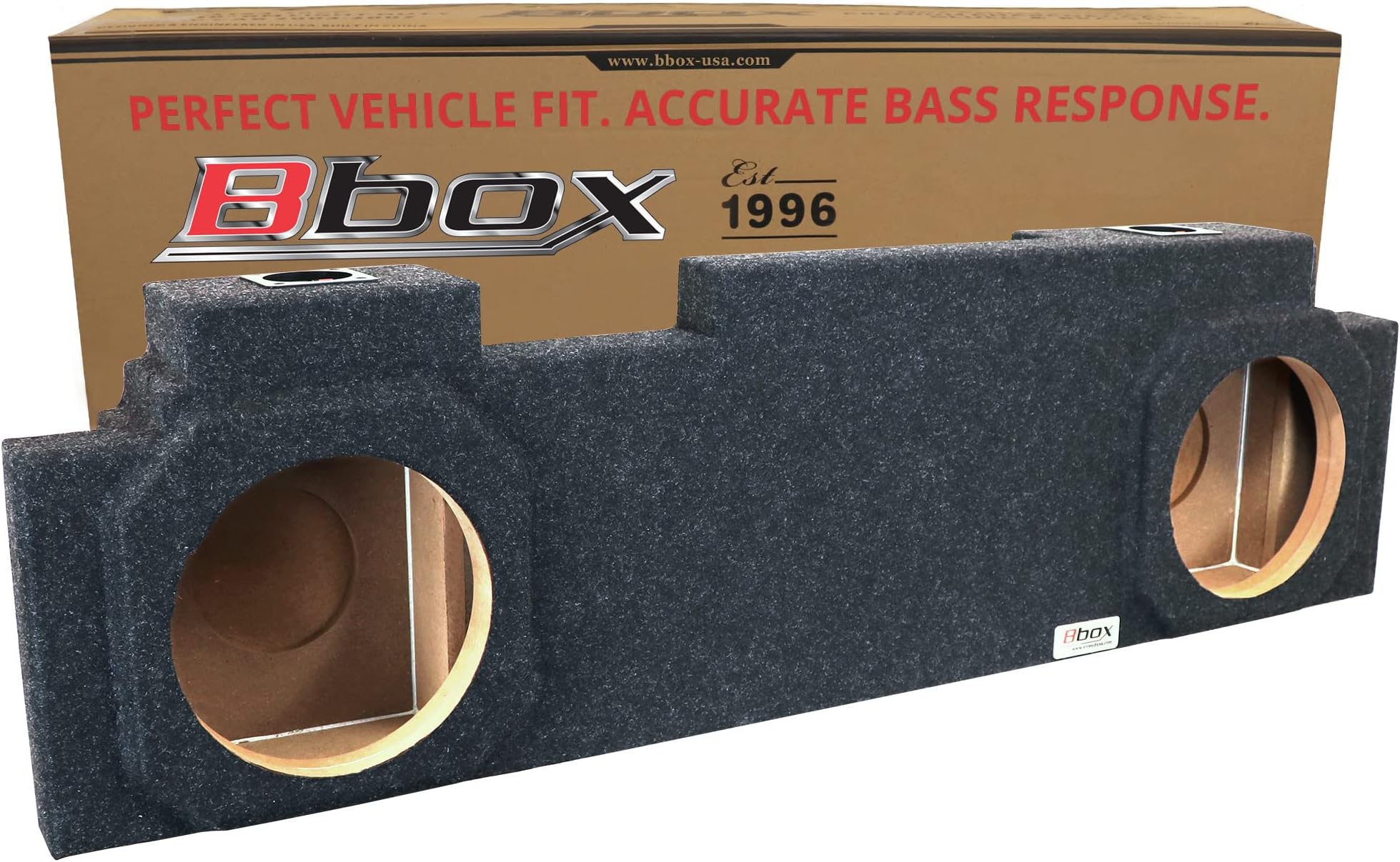 Atrend Bbox Dual 10" Sealed Carpeted Subwoofer Enclosure - Fits 2001 - 2013 Chevrolet / GMC Avalanche/Escalade - Subwoofer Box Improves Audio Quality, Sound & Bass - Charcoal