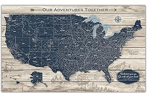 Personalized United States Push Pin Travel Map