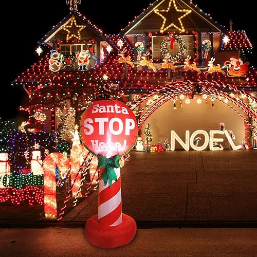 Miniatura 6 de Letrero inflable de Navidad para Papá Noel 41 pies soplador de luz LED para Navidad decoración de patio para interiores y exteriores decoración