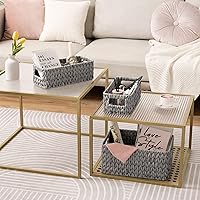 Vista 8 de GRANNY SAYS Cestas de mimbre para organizar, cestas de almacenamiento para estantes, cestas pequeñas para mostrador, cesta de almacenamiento Gris