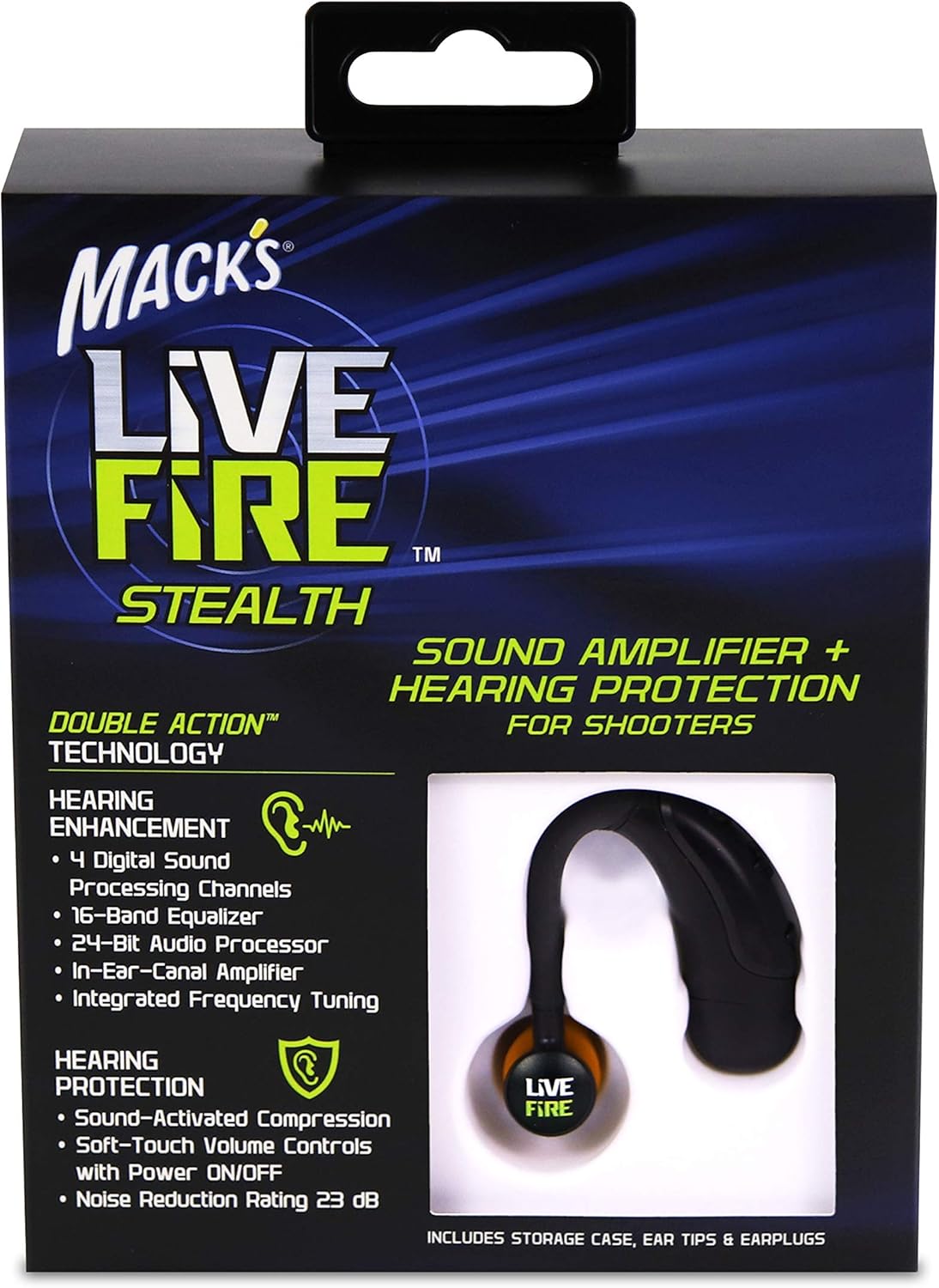 Mack’s Live Fire Stealth Sound Amplifier and Hearing Protection with Double-Action Technology for Hunting, Tactical and Target Shooting