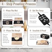 Vista 6 de Cozy Bread® Sourdough Bread Proofing Mat for Home Bakers USA Brand Thermostat Controlled Bread Proofer (10" x 21") Dough Riser Heating Mat