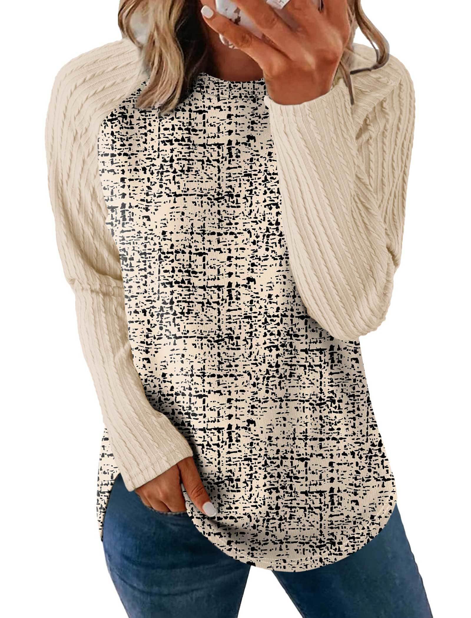 SAMPEEL Sweatshirt for Women Long Sleeve Shirts Crewneck Sweaters Fall Fashion Outfits 2025 Trendy Tunic Tops Plus Size