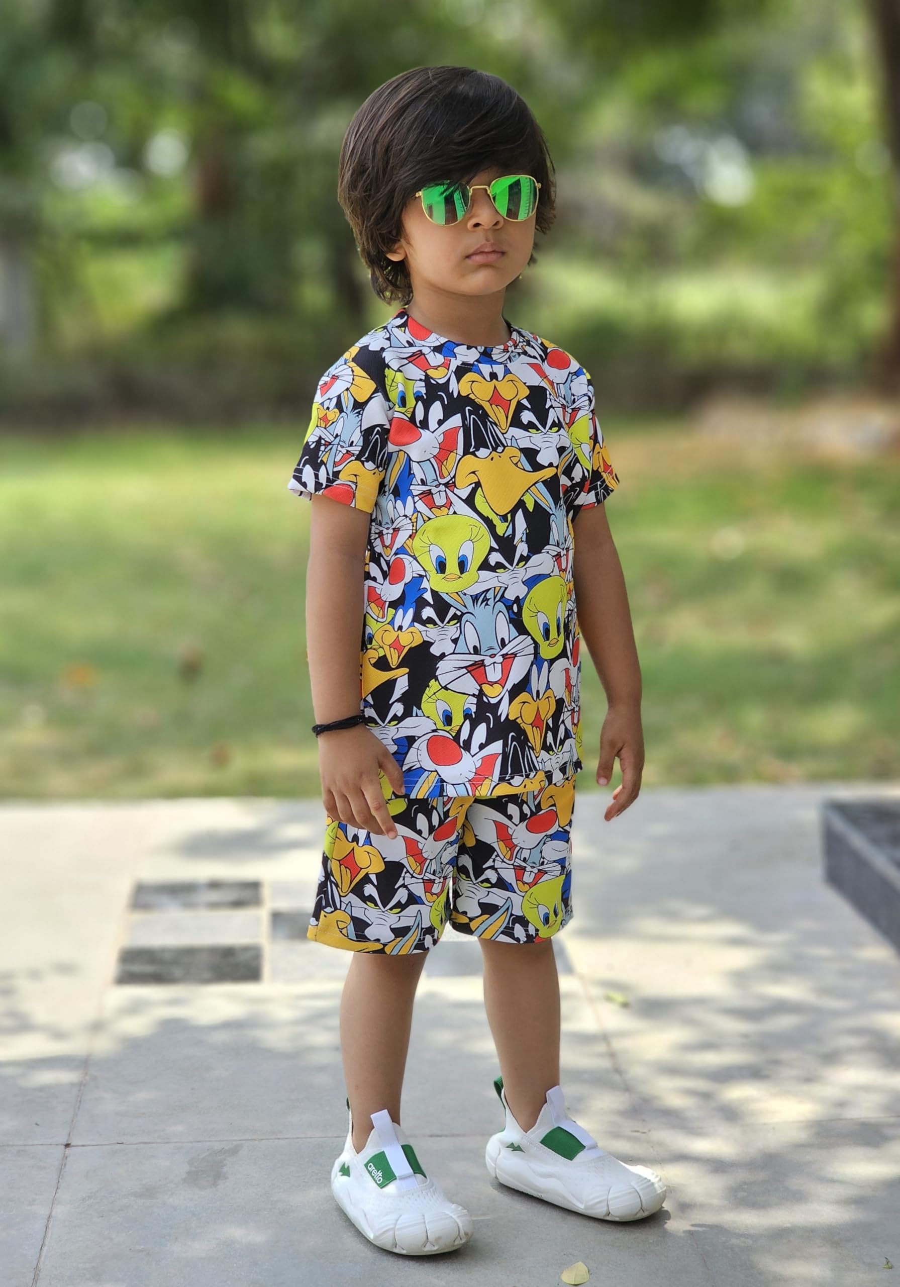 EMBLIKA Casual Baby Boys Cotton Lycra Blend Clothing Set | Kids Tshirt-short | Kids Summer Set |Boy Co-Ord set 4