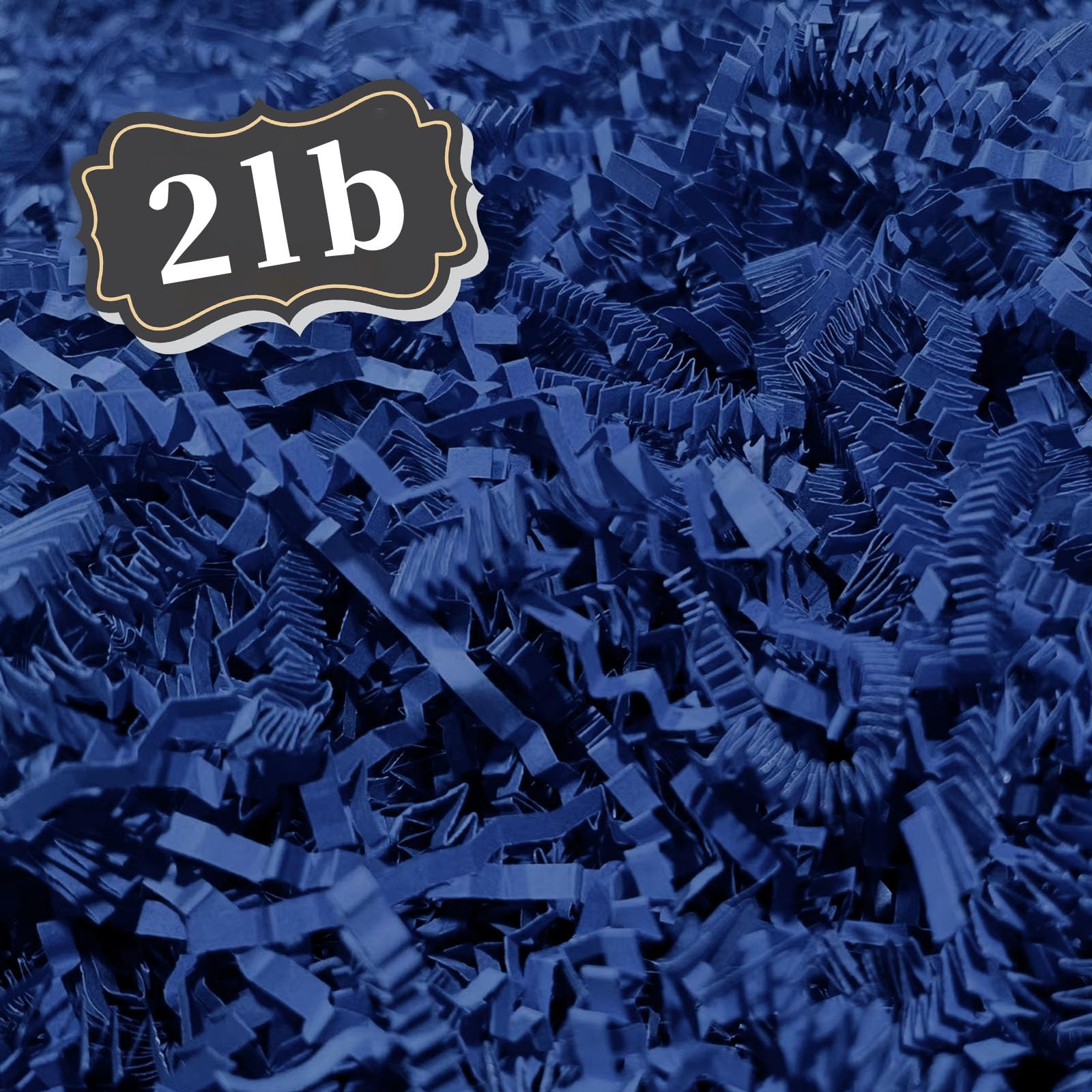 ZEBMOON 2 LB Navy Blue Crinkle Cut Paper Shred Filler Great for Gift Wrapping, Basket Filling, Birthday, Wedding, Halloween, Thanksgiving, New Year Party Decorations Filling Supplies