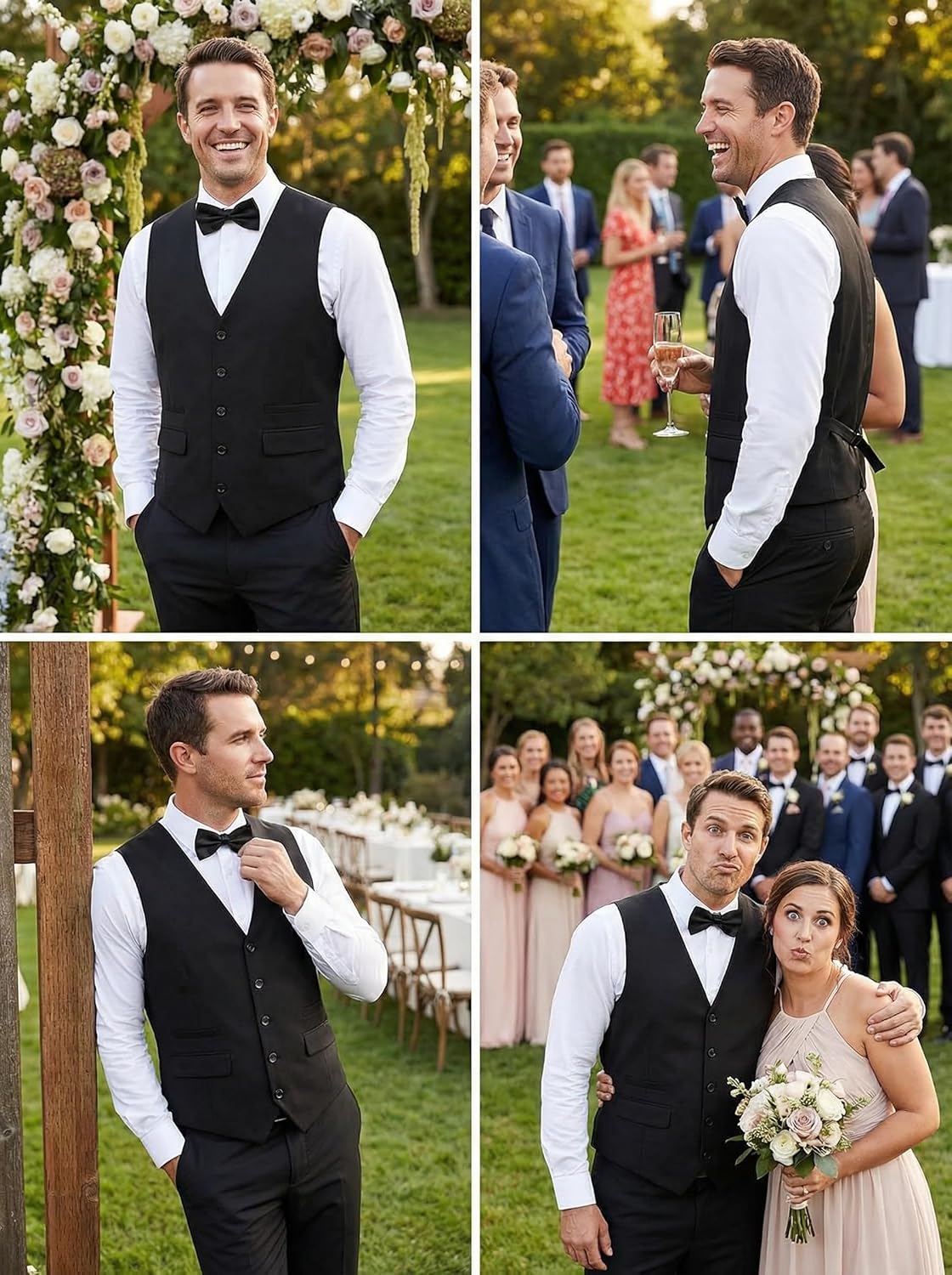 COOFANDY Mens Suit Vest Formal Dress Vest Slim Fit Buesiness Wedding - Image 3