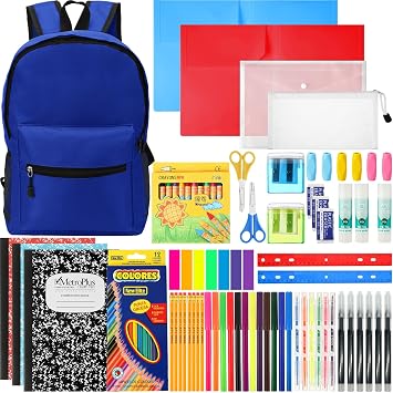 Gilprop 86 Pcs School Supplies Kit with Backpack School Gift,Blue