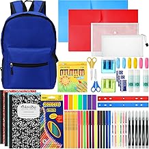 Gilprop 86 Pcs School Supplies Kit with Backpack Back to School Supplies Bag Set Elementary Essential Bundle Bulk for Student Classroom(Blue)