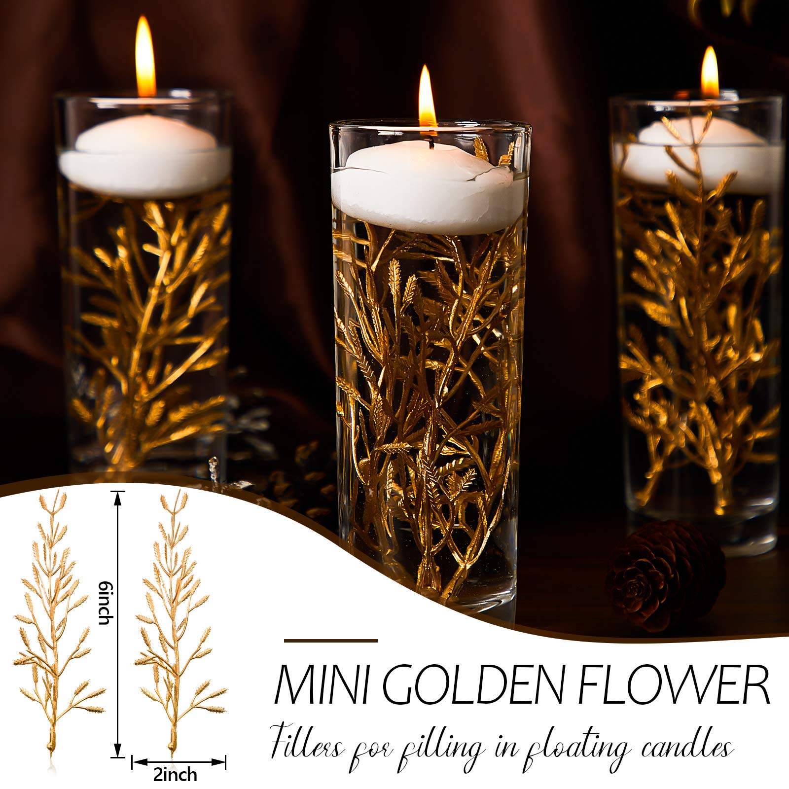 Buy 30 Pieces Faux Flowers for Floating Candles Centerpiece 6 Inch Mini