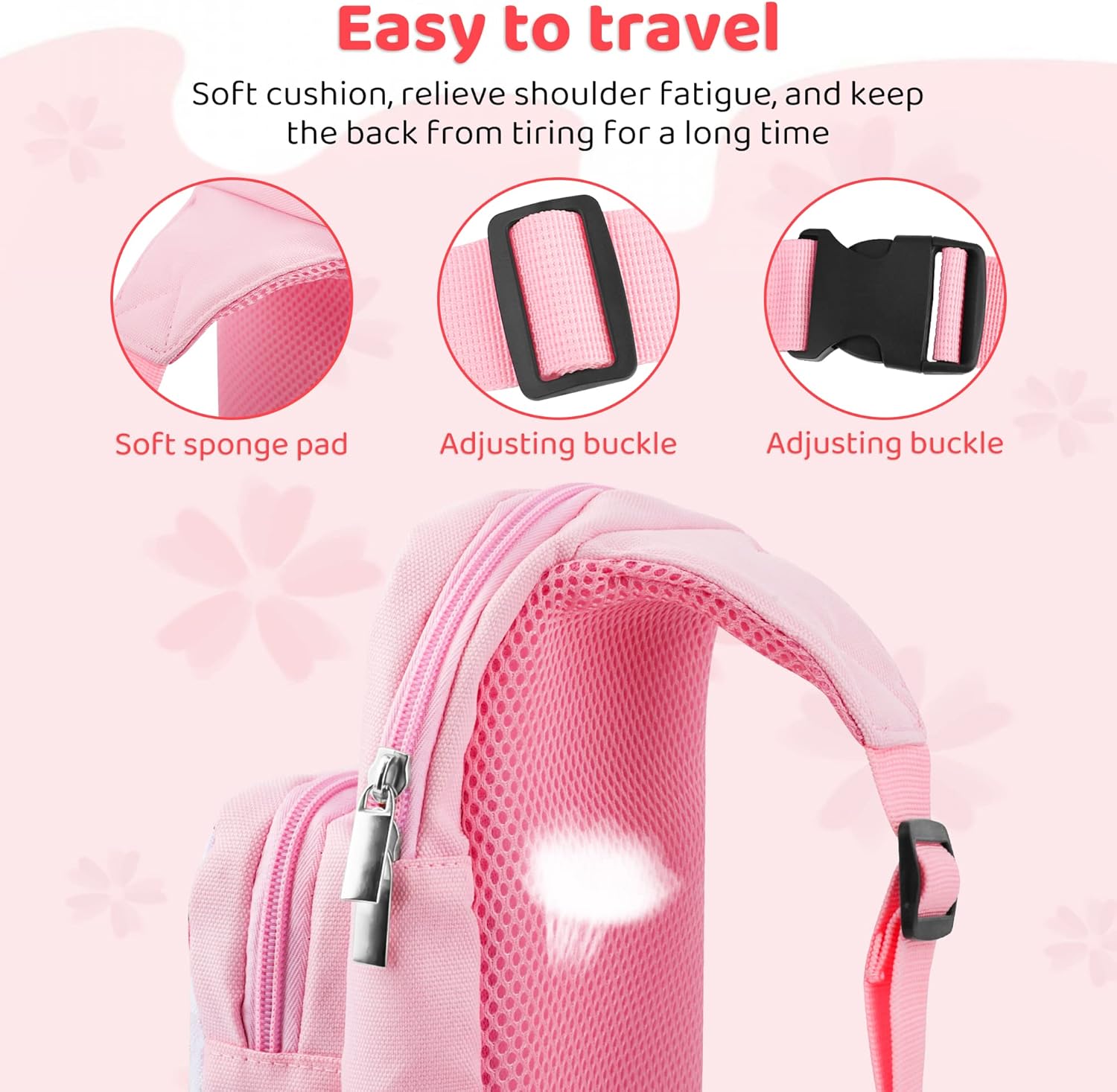 FUNDIARY Pink Carrying Travel Bag for Switch 2/Switch/OLED/Lite with Sakura Design, Portable Accessories with Pink Sakura Shoulder Bag Crossbody Backpack, 12 Game Case Holder and 2 Thumb Caps