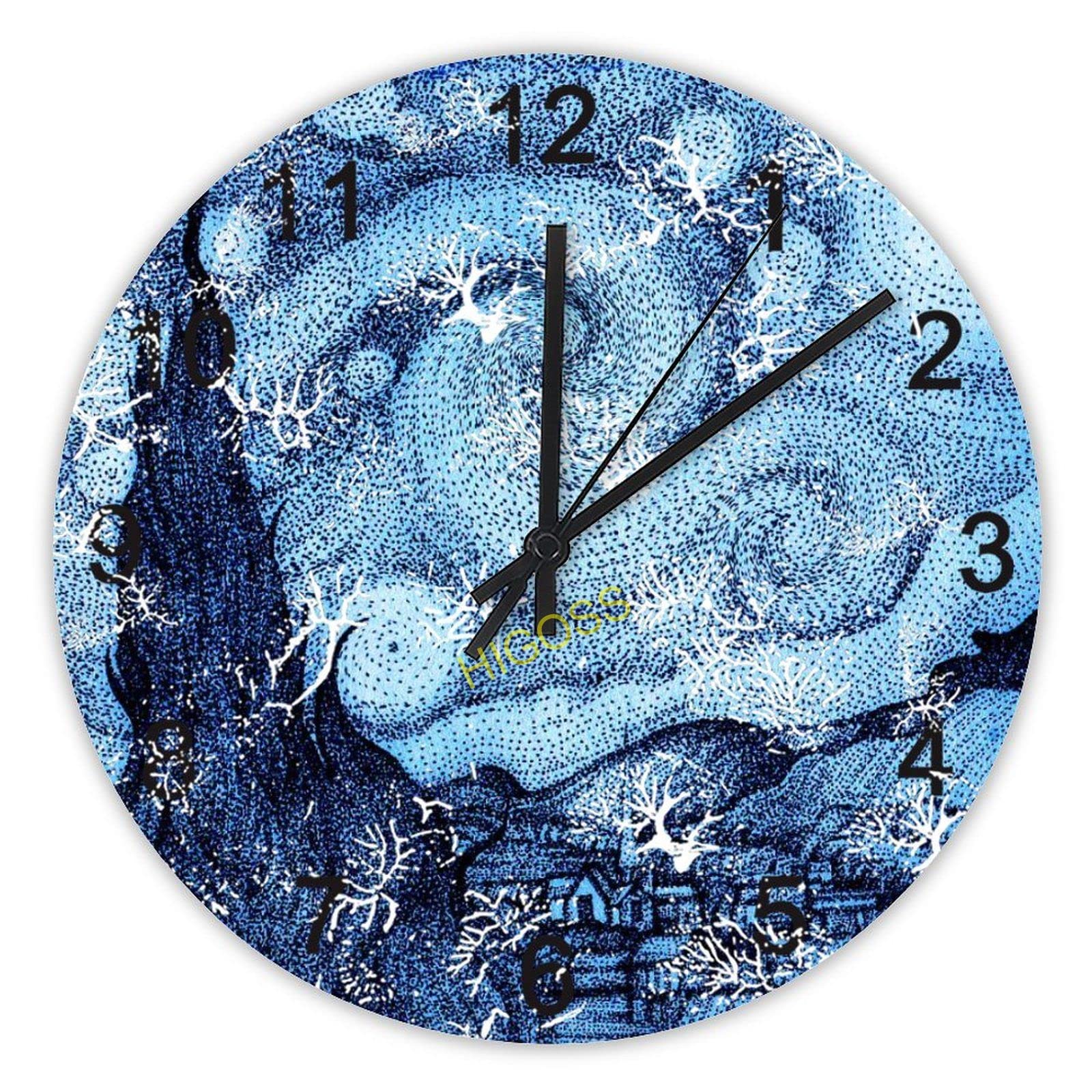 Horloge murale en bois ciel étoilé un cadeau idéal et calme