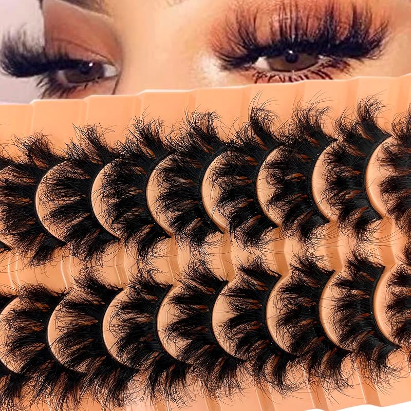 Cílios postiços VOCOAK com curvatura D, efeito volumoso, 20 mm, pacote