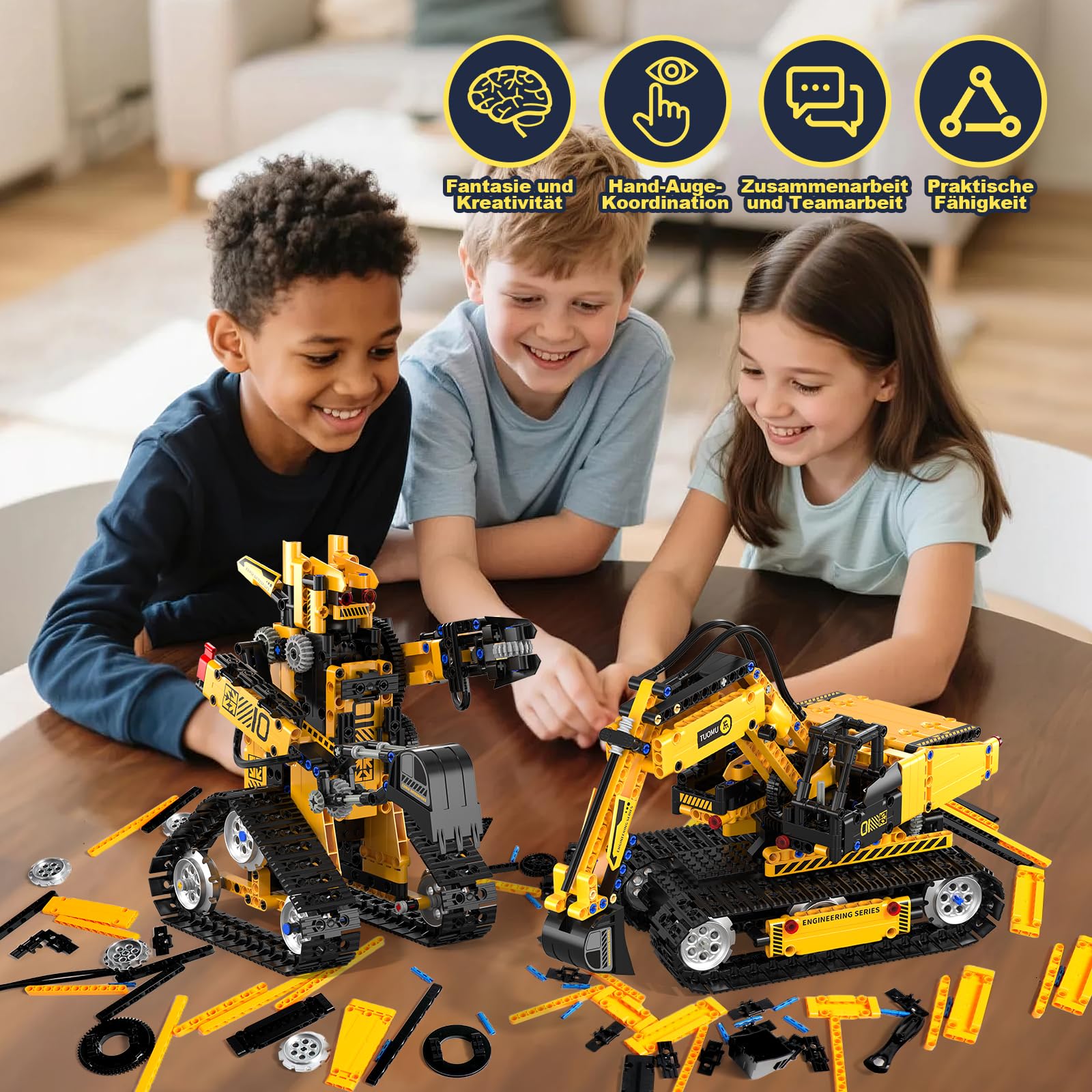 Technic Roboter Bauspielzeug Bausatz, 535PCS 5-IN-1 RC Roboter und Auto, Ferngesteuert und App Robot Bausatz Kinder, RC Programmierbar Teenager Spielzeug Geschenk ab 8-12 13 14 15 Jahre Jungen