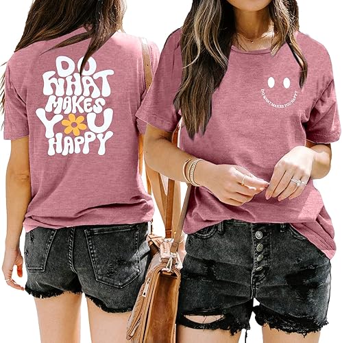 Miniatura 2 de Camisetas divertidas con texto en inglés Do What Makes You Happy Mental Health (Do What Makes You Happy Mental Health)