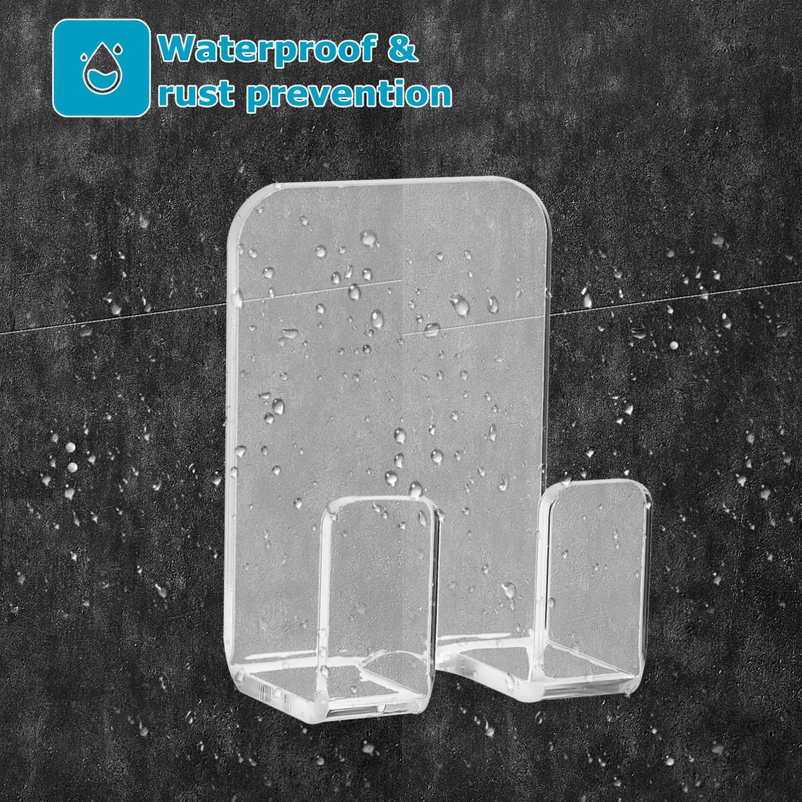 Ganchos resistentes, gancho adhesivo acrílico para colgar en la pared, ganchos extraíbles de acrílico transparente, para ducha, cocina, dormitorio, habitación de los niños, baño (1 unidad)