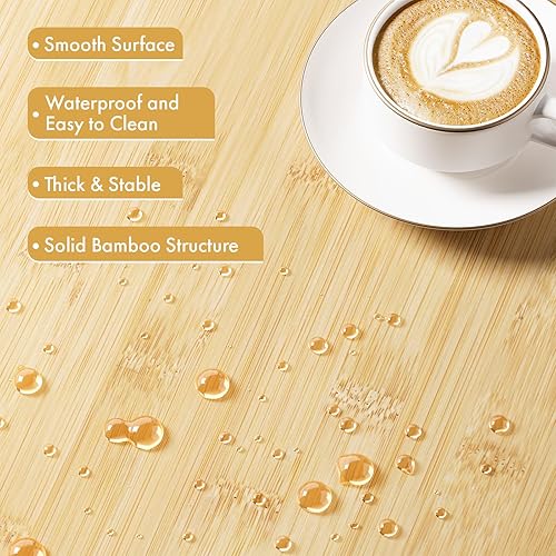 Miniatura 6 de Mesa auxiliar de bambú, mesa auxiliar pequeña, mesa auxiliar de 2 niveles con estante abierto, mesita de noche, mesita de noche bohemia, mesa de