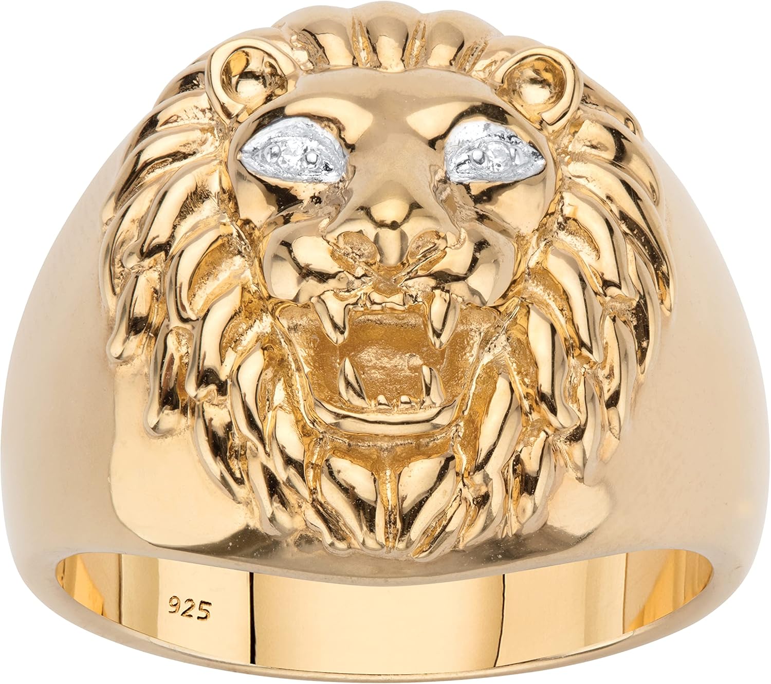 Men's Lion Head Ring with Genuine Diamond Accent in UK Ubuy