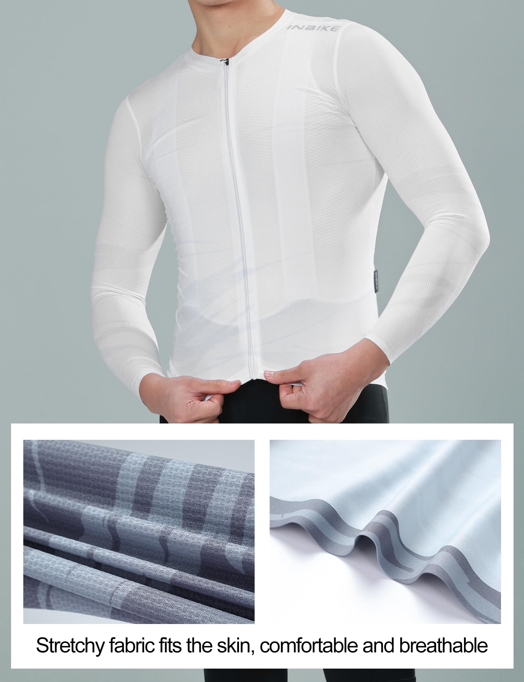 INBIKE Maglia Ciclismo Uomo con Maniche Lunghe Maglia MTB Maglia Bici Traspirante Asciugatura Rapida Magliette Mountain Bike