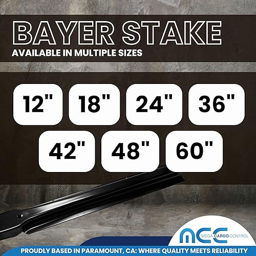 Miniatura 5 de Mega Cargo Control Estacas metálicas para remolque estilo B Equipo de hardware para camiones de estaca y camas planas (paquete de 6) 42 pulgadas