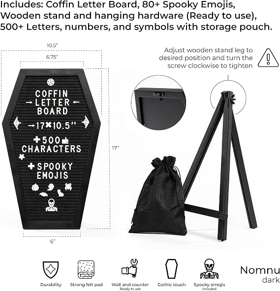 Coffin Letter Board and Coffin Charcuterie Board Bundle