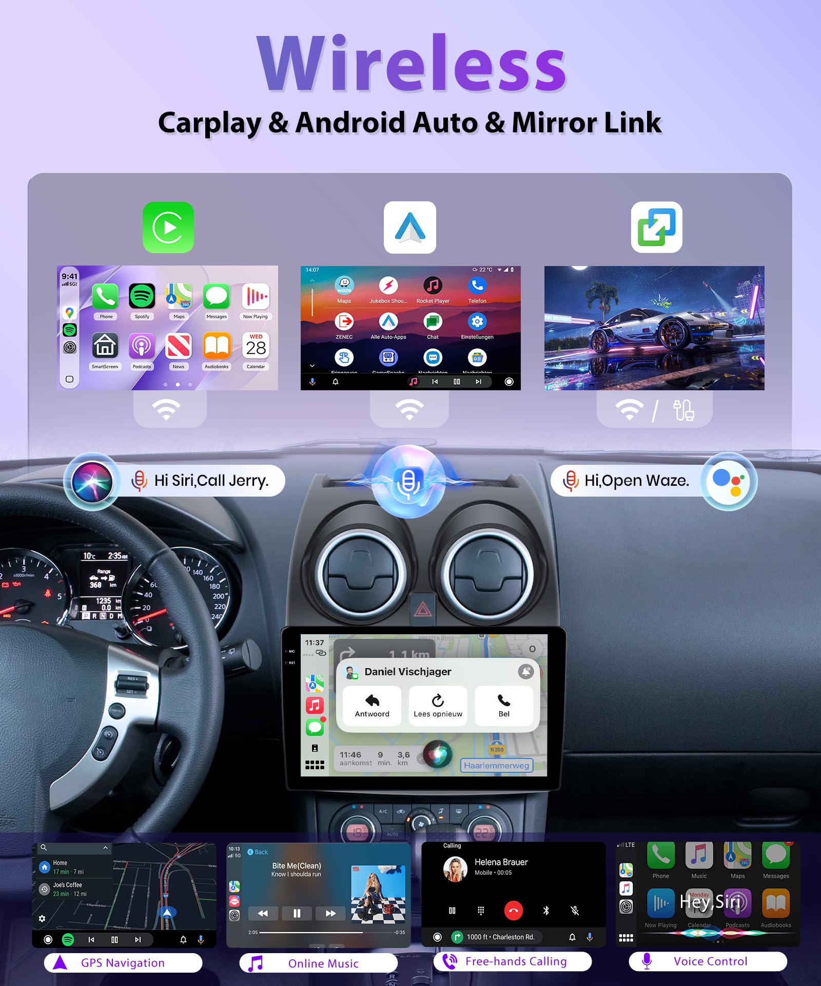 Autoradio Android 2G/64G Per Nissan Qashqai 2006-2016 – 9” Touchscreen, Wireless Carplay, GPS, DVR E Telecamera Posteriore
