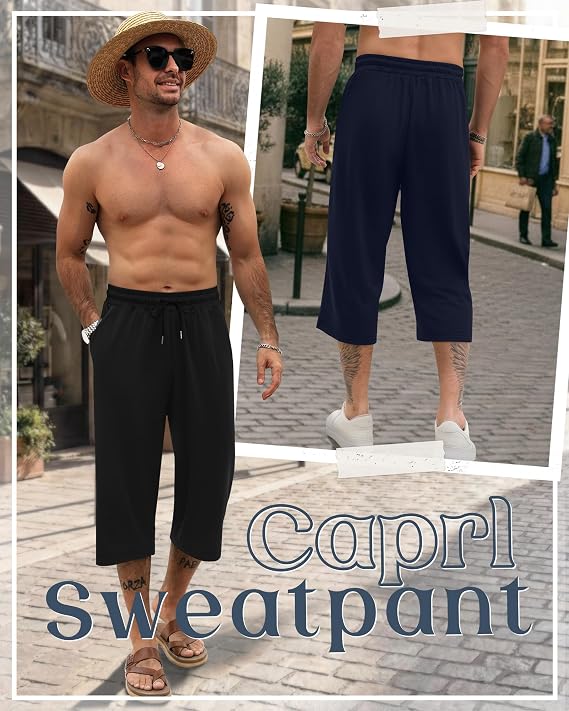 Neer 4 Pack Mens Big and Tall Capri Shorts