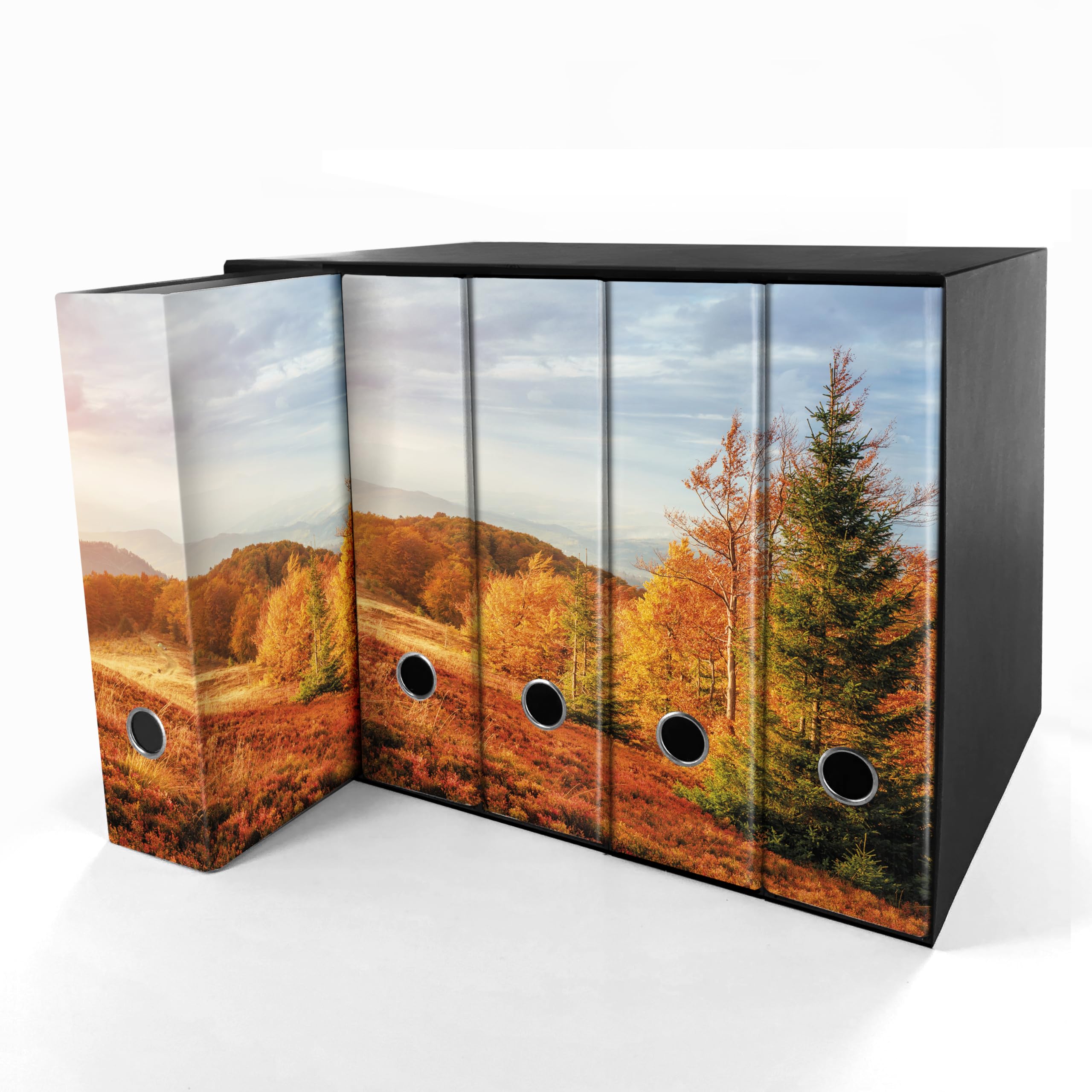 Set da 5 raccoglitori ad anelli - AUTUNNO (H34 cm con 4 anelli)