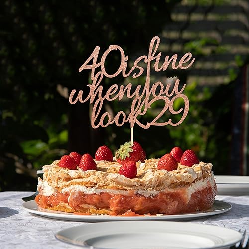 Vista 9 de Arthsdite 40 Is Fine When You Look 29 – Decoración para pastel de cumpleaños – 40 cumpleaños para mujeres, jefas, esposa, compañeros de trabajo