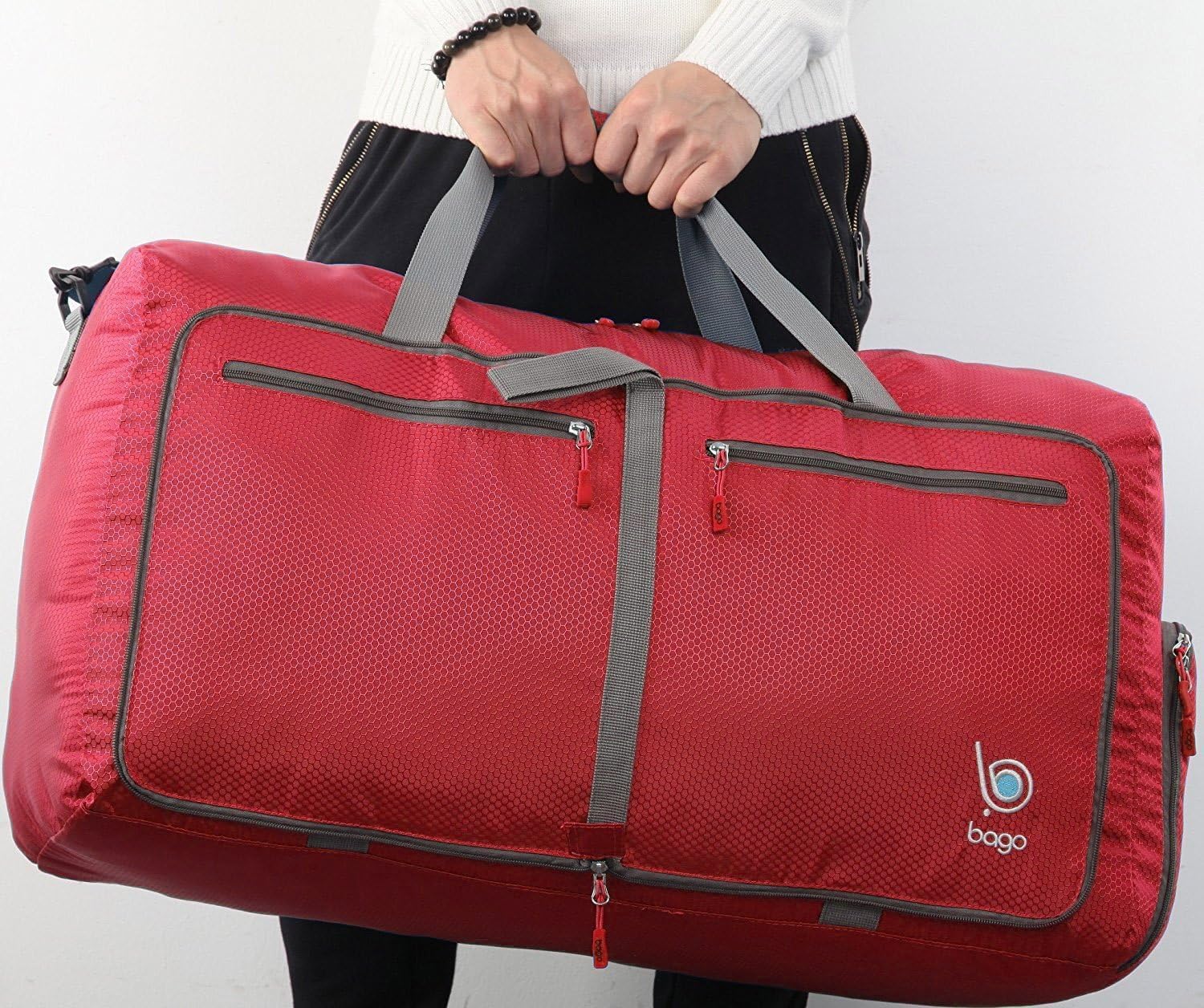 Bago Large Duffle Bag for Travel Women & Men. Durable Lightweight Foldable Travel Duffel Bags For Traveling Women. 80L Duffle Bags For Overnight Bag With Shoe Compartment Collapsible Weekender duffel