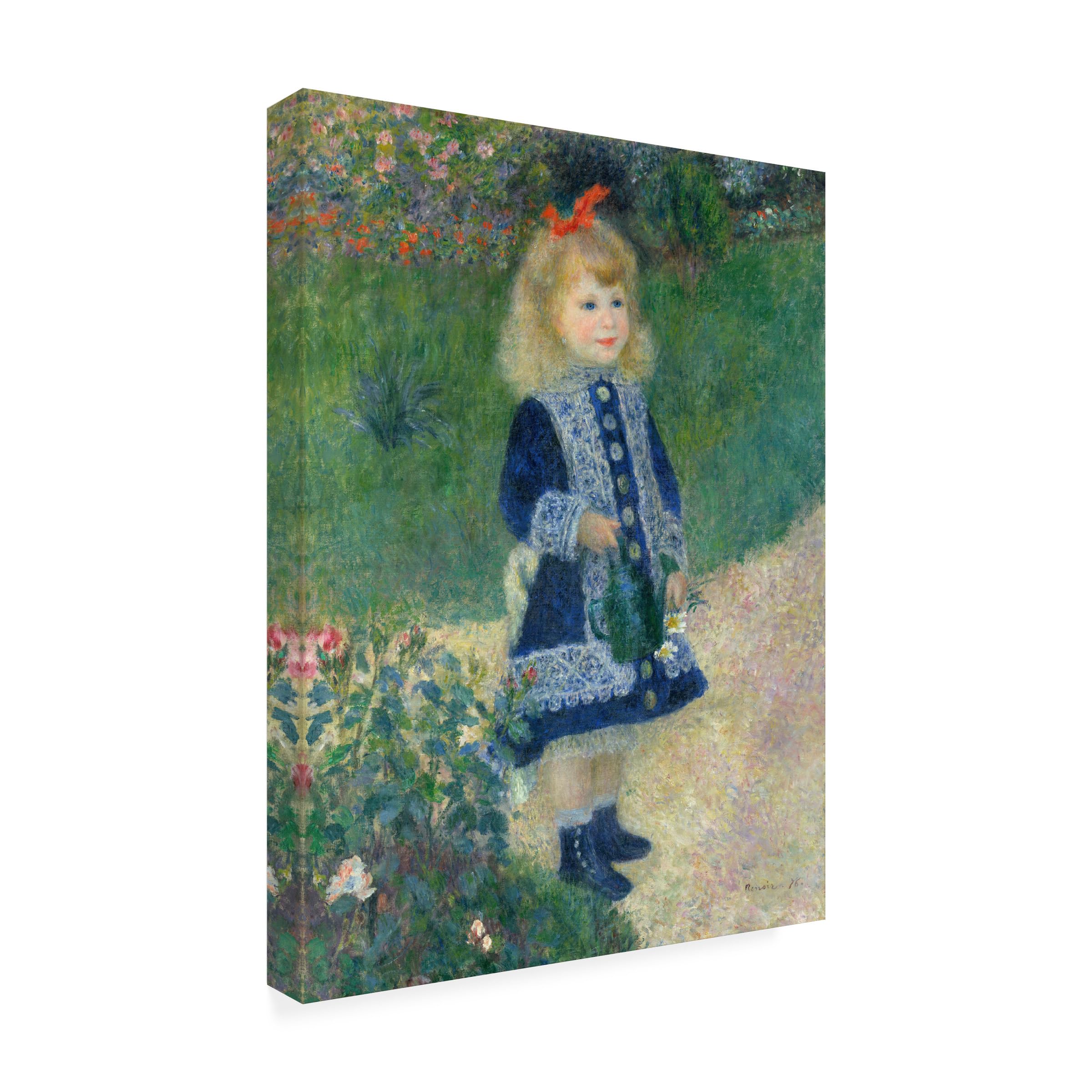 Trademark Fine Art A Girl with a Watering Can 1876 Artwork by Pierre Renoir 14 by 19-Inch