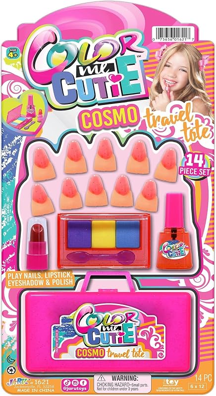JA-RU Makeup Toy Set for Girls Beauty Kit (1 Set) 1621-1 | Eyeshadow Palette, Toy Lipstick, Nail Gloss & Fake Nails. Kids Pretend Play Princess Beauty Set.