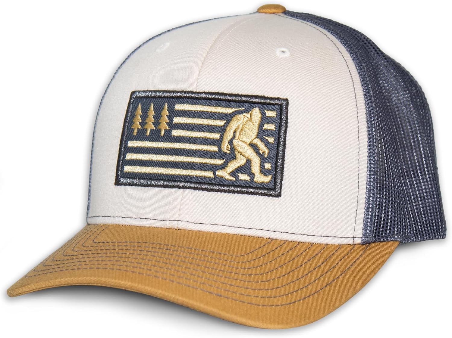 Bigfoot Sasquatch American Flag Snapback Hat