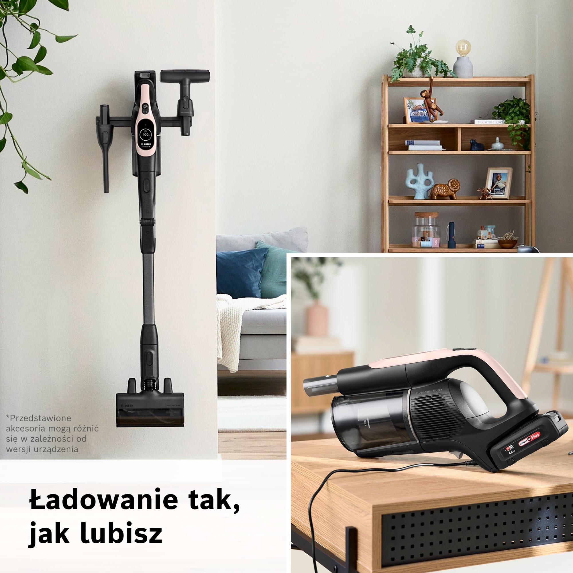 Bosch Unlimited 10, Odkurzacz Bezprzewodowy z Technologią MicroClean, łatwo opróżnianym pojemnikiem na kurz, zginaną rurą, podświetleniem LED i akumulatorem 4,0 Ah, kolor różowy, BKS1041RHF