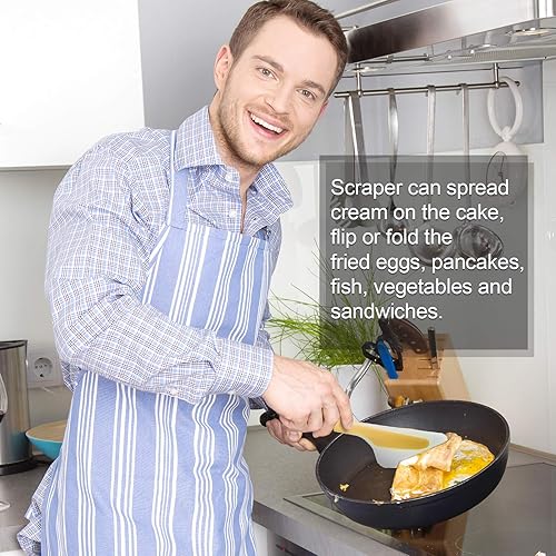 Miniatura 5 de Espátula de tortilla de cocina para tortilla, de silicona, antiadherente, raspador de pigmentos de silicona con agarre antideslizante para tortilla