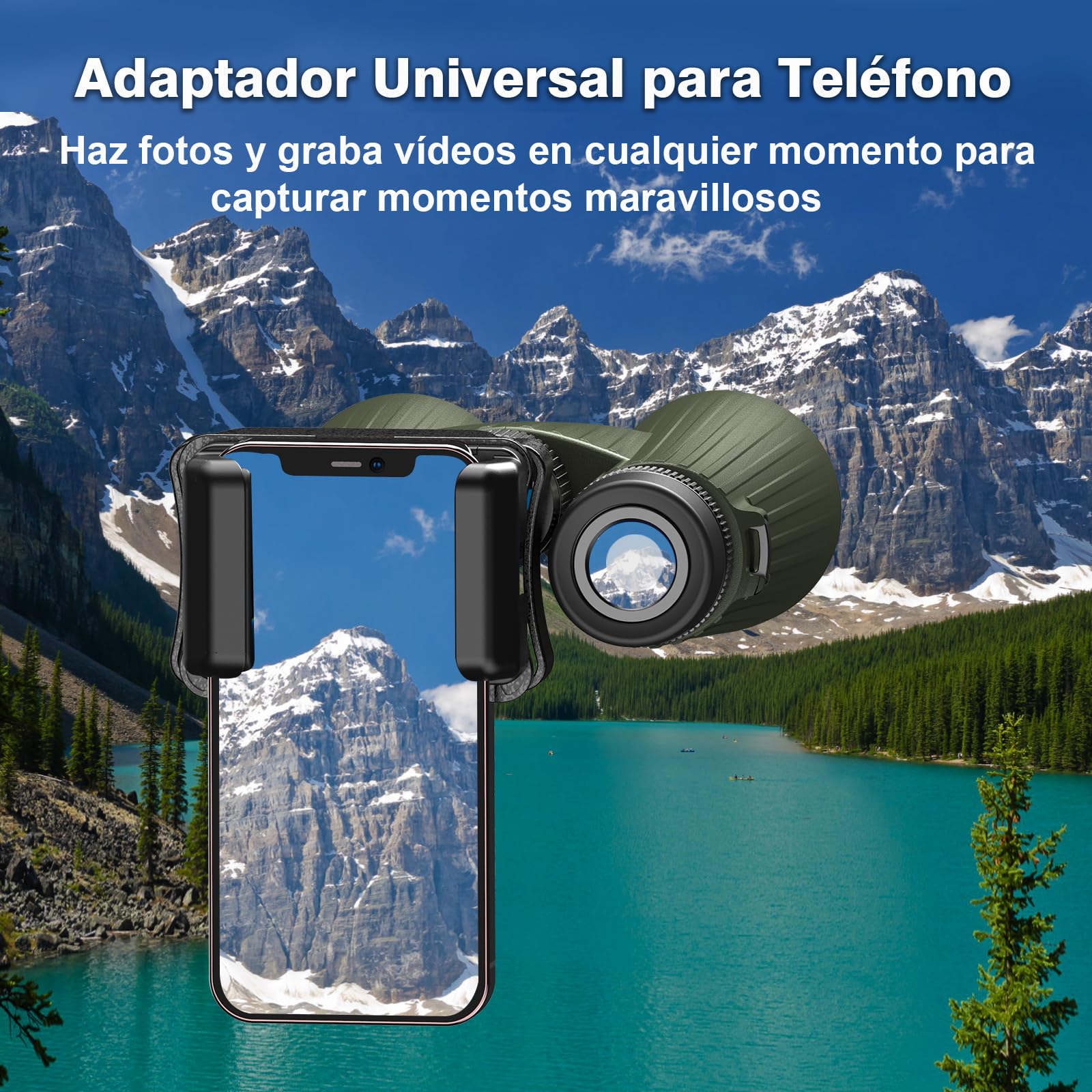 APEXEL 12X50 Prismáticos con Adaptador de Teléfono Móvil,Prismáticos Profesionales con Visión Nocturna,Impermeable IPX7 /BAK4/FMC para la Observación de Aves y Actividades al Aire Libre