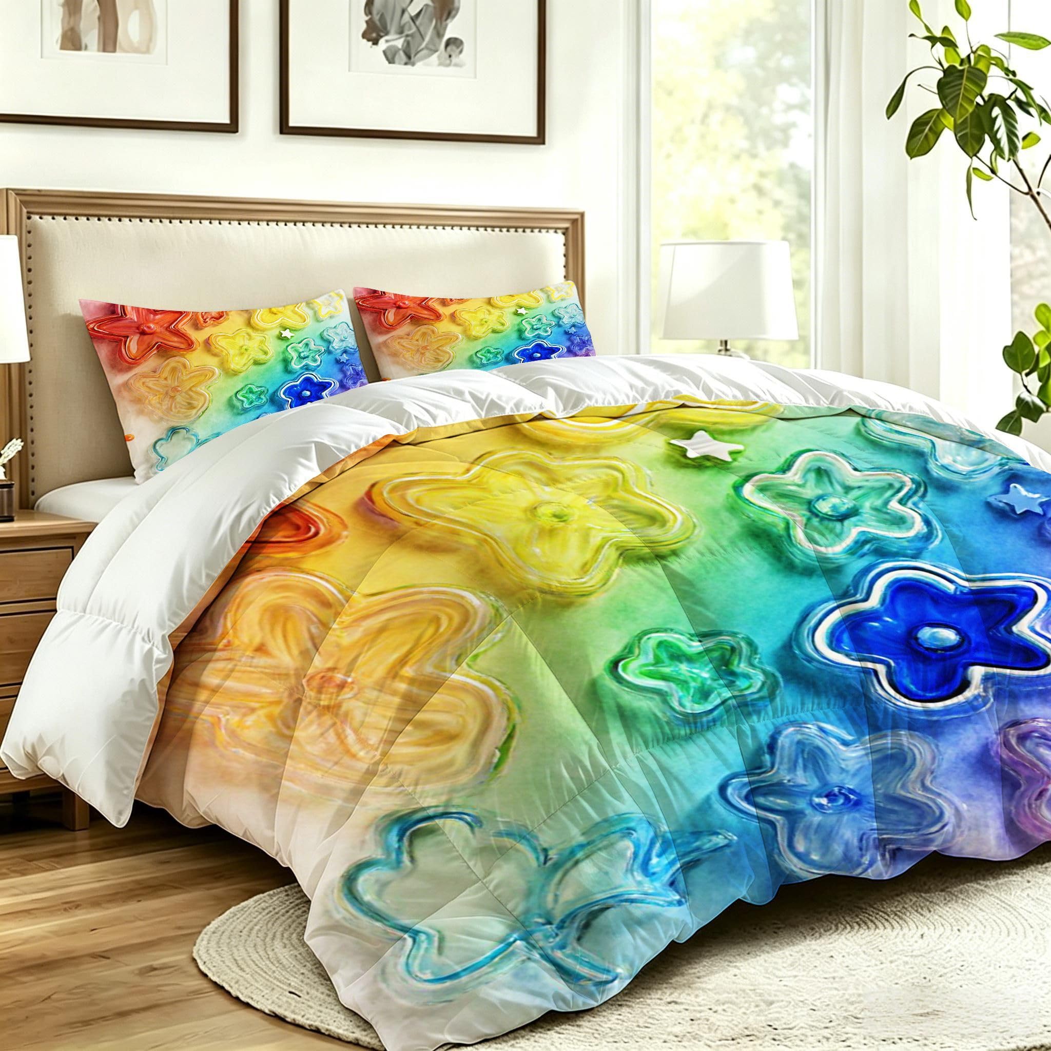 Couette 260x240 cm 4 Saisons, Fleur Colorée, DQ8598