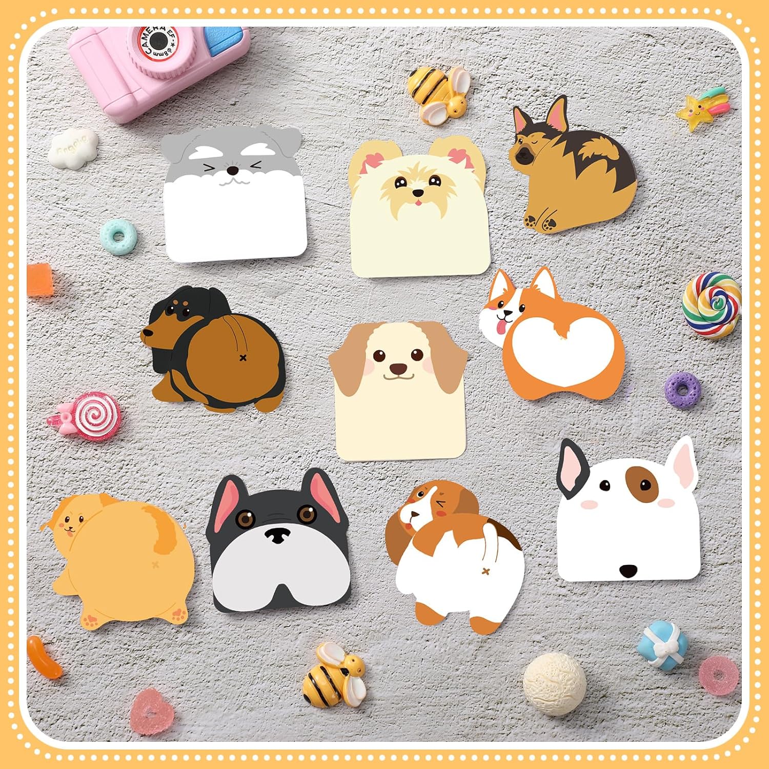 Censen 20 Pack 800 Sheets Christmas Sticky Notes Dogs Puppy Sticky Notes Thicken Self Stick Cute Animals Dogs Pad for Christmas Thanksgiving Veterinary Dog Lover Birthday Gift (Dog Head and Butt) - Image 3