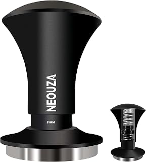 NEOUZA Espresso Tamper V2 Double Calibrated Spring Loaded for Coffee Machine Filter Holder, Anti Pressure Deflection, Refined Handle, Stainless Ripple Base (53.3mm)