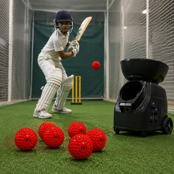 ND Sports Cricket Bowling Machine Balls | Durable PVC Cricket Balls for Bowling Machines | Soft Cricket Ball/Windball Cricket Ball | High Bounce Training Balls for Batting Practice