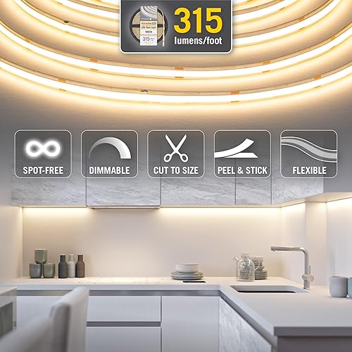 Miniatura 5 de Armacost Lighting RibbonFlex Pro 172210 - Cinta de luz LED COB blanca de 24 V, 3000 K, 315 lúmenespies, 8.2 ft