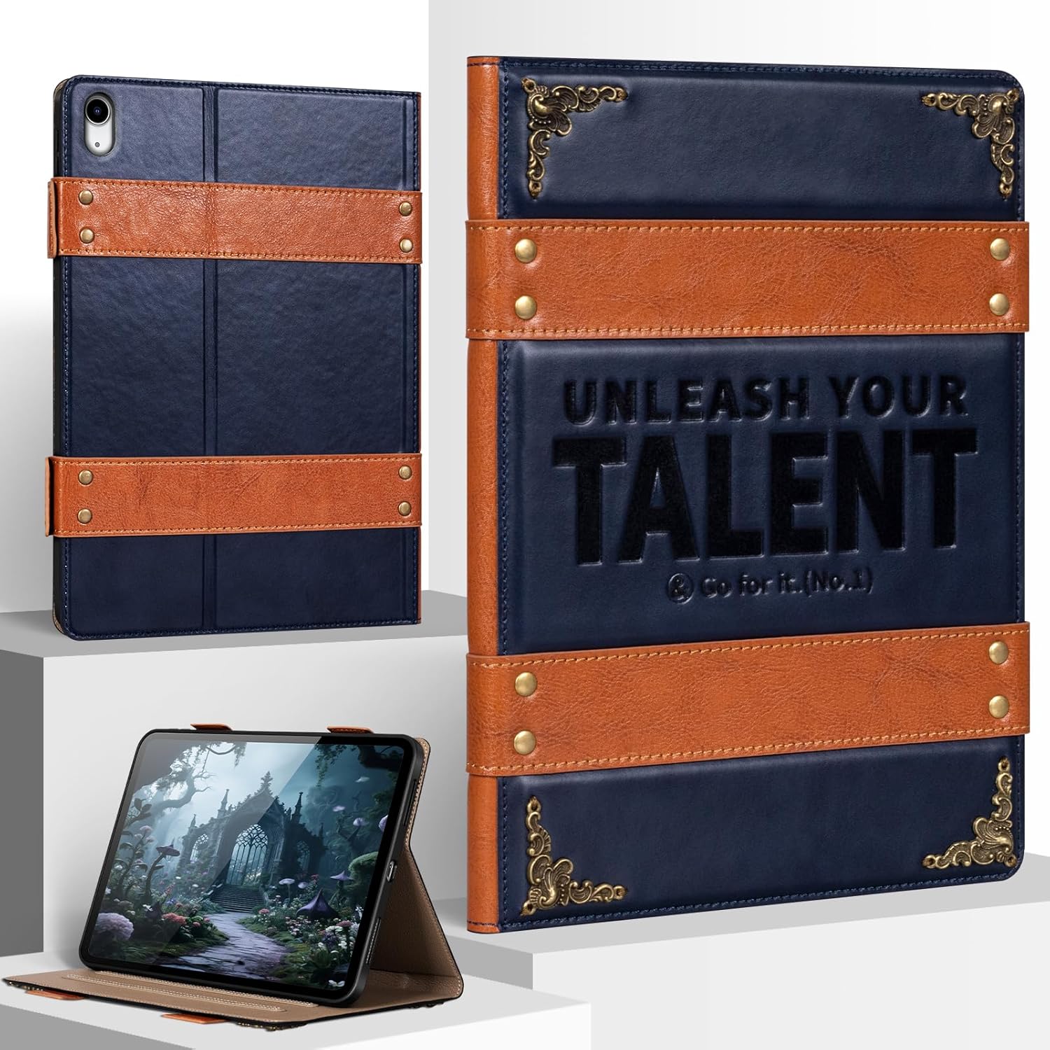 for Ipad Air 13 inch Case M4 2026/M3 2025/M2 2024 Leather Protection Cover Protective Shell with Auto Sleep/Wake.Red Brown