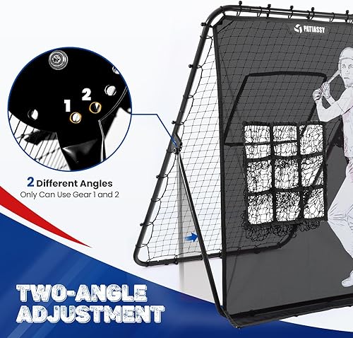 Miniatura 6 de 2-in-1 Baseball Rebounder Net & Pitching Net, Dual-Sided Training Equipment with 4-Angle Adjustment, 9-Zone Target and Weight Ball