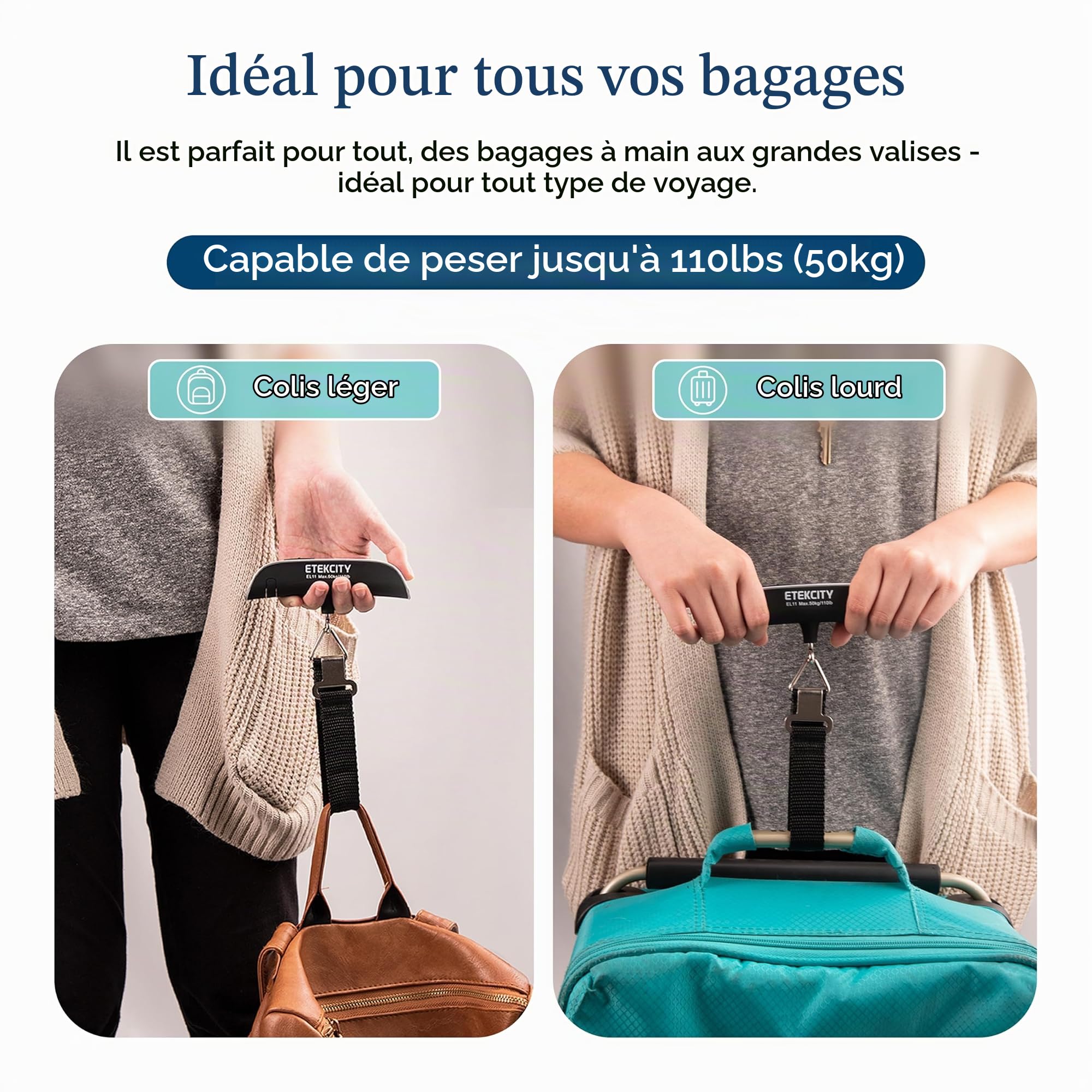Etekcity Balance pour bagages, essentiels de voyage, bleu vif, 1 Count (Pack of 1), 1 paquet