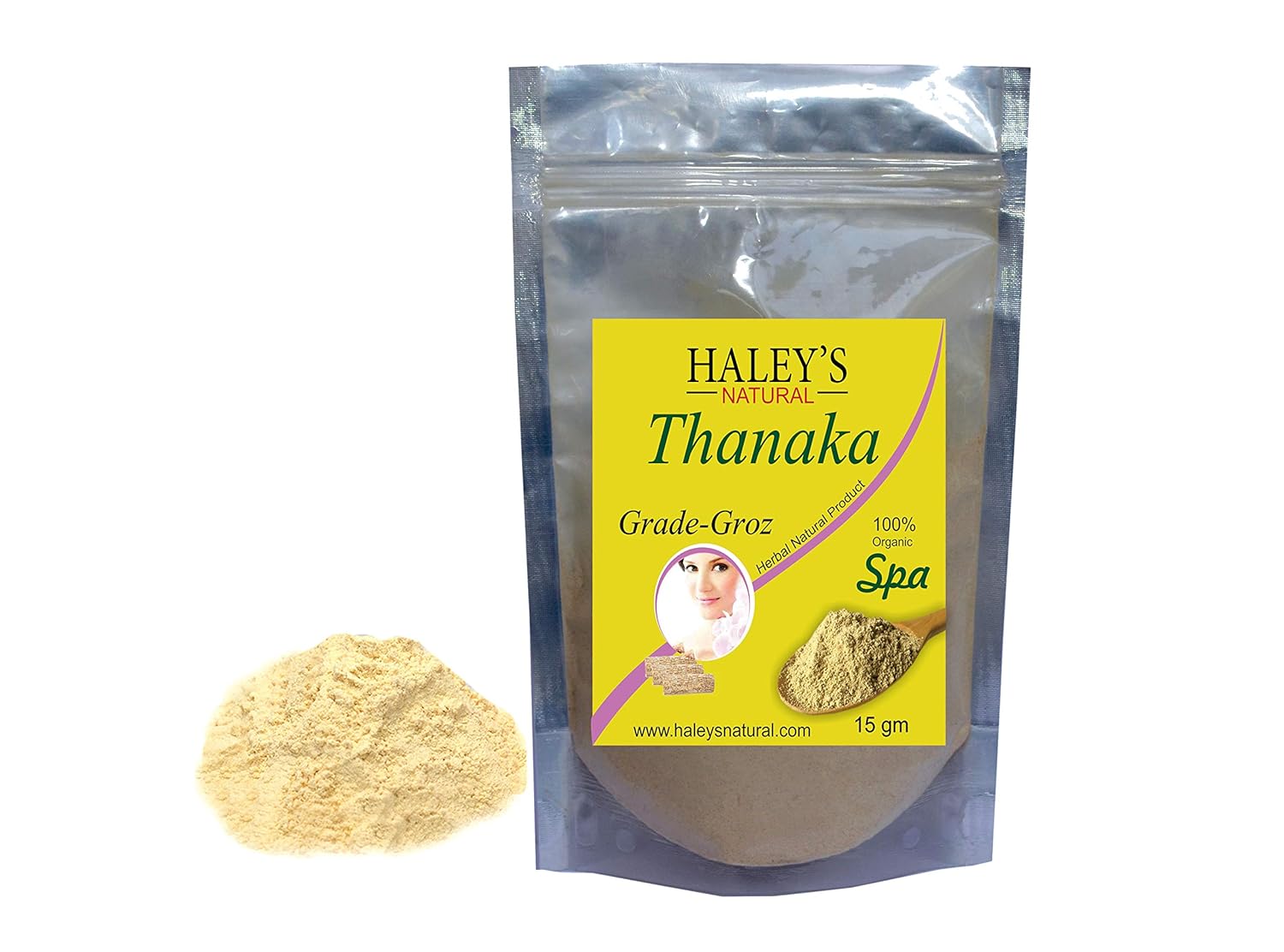 Haley's Natural Thanaka Powder 100G For Permanent Hair Removal (15G