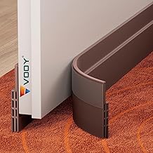 VOOY Door Bottom Sealing Strip, 39 Inch Brown Silicone, Self-Adhesive Gap Guard | Door Strip for Gaps, Blocks Dust, Drafts, Insects and Noise (1)