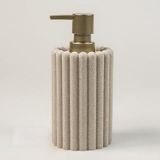 Modern Çizgili Polyresin Sıvı Sabunluk, Krem Renk,