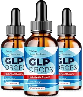 (3 Pack) GLP Drops, GLPDrops Liquid Supplement with Advanced Maximum Extra Strength Formula, All Natural Loss Management Support, GLP-1 Daily Vitamin Health Boost, GLP 1 Reviews, Made in USA (6 oz)