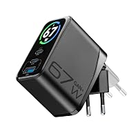 Cellularline PowerView IQ 67W Caricabatterie da Rete con Display TFT