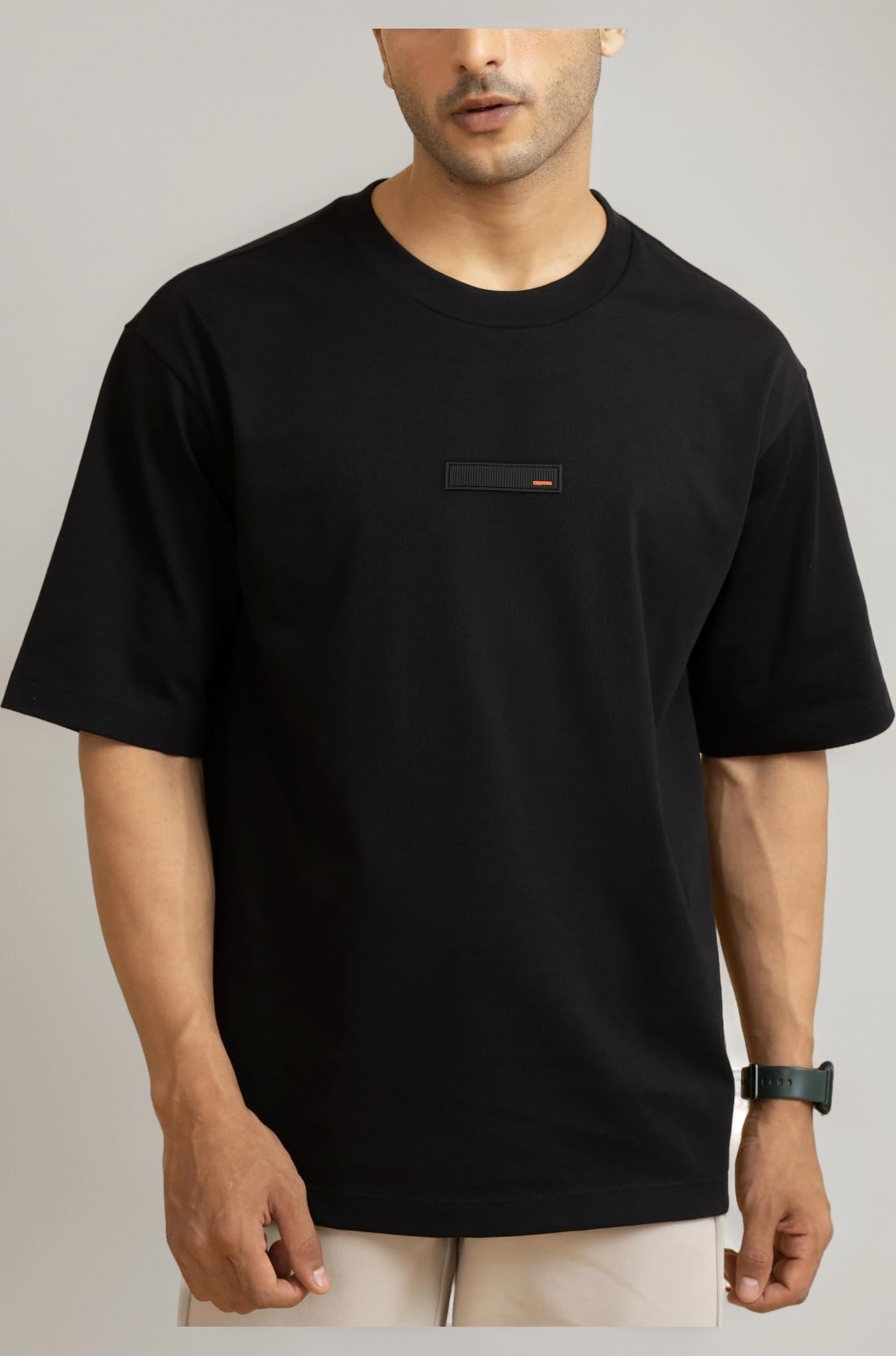 Statement Solid Oversized T Shirt for Men, Heavyweight, Anti-Pilling, Stylish, Relaxed Fit T Shirt for Men Cotton